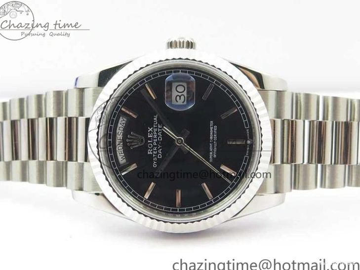 1218 Day-Date 36 SS 128239 Bp Maker Best Edition Black Dial on President Bracelet TimelessDesign 3151